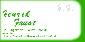 henrik faust business card